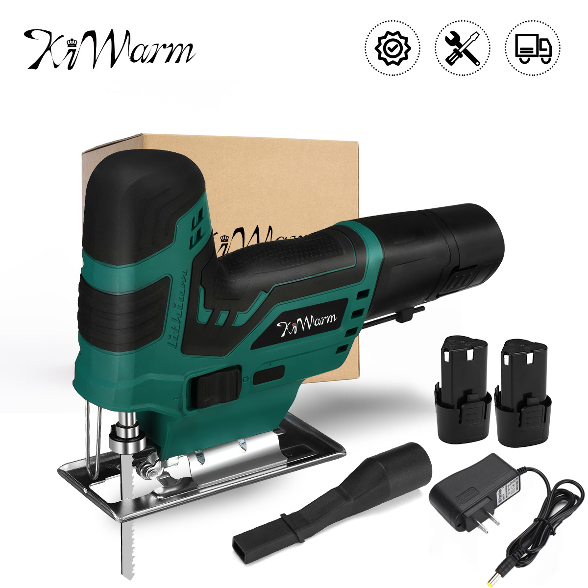 US Cordless Electric Jig Saw Jigsaw Cutting Machine Woodworking Quick Blade Tool