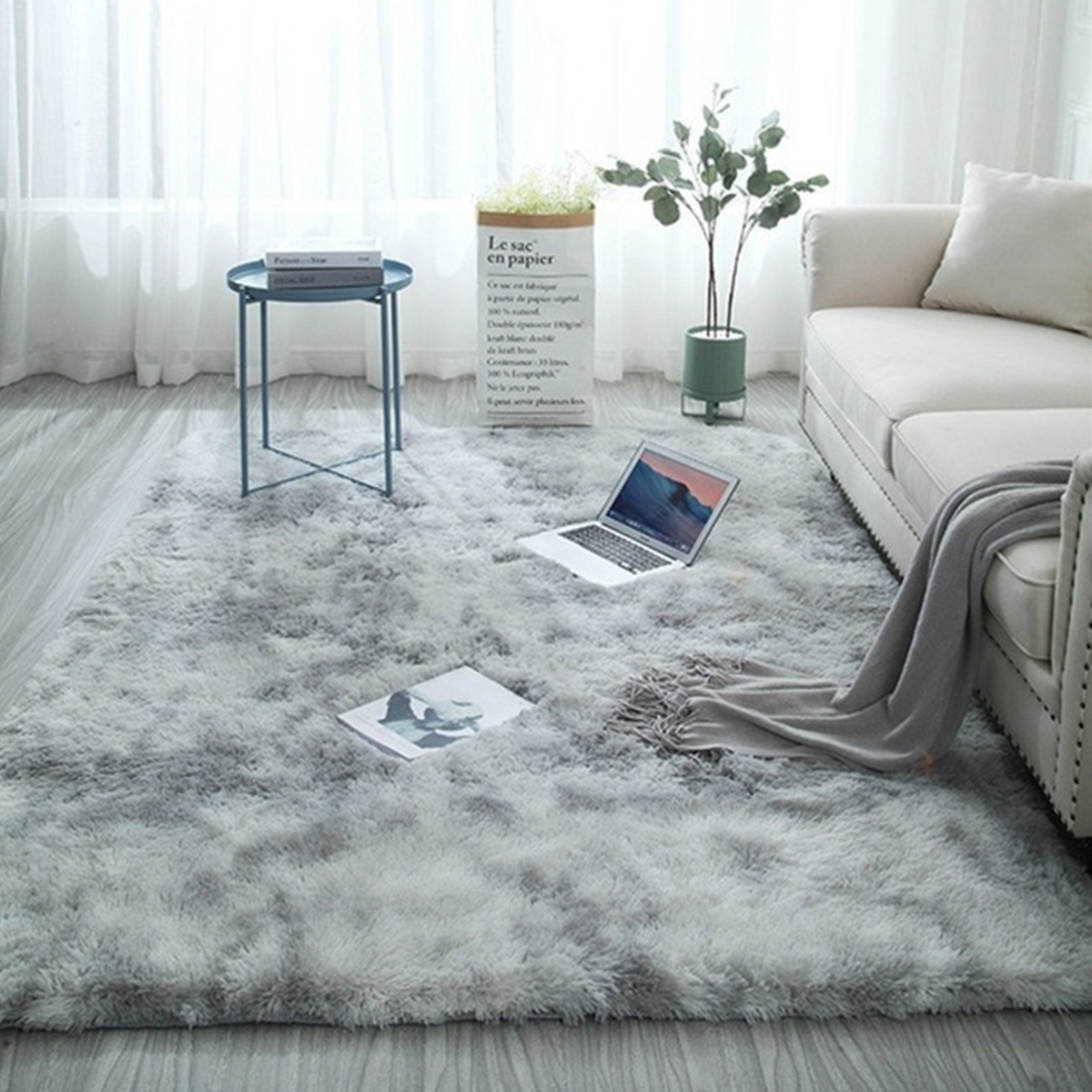 5ft Fluffy Area Rugs Tie-dye Shaggy Soft Home Carpet Winter Warm