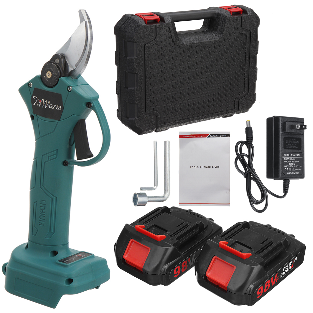 500W Electric Pruning Shears Battery Powered Cordless Pruner Tree Branch Cutter