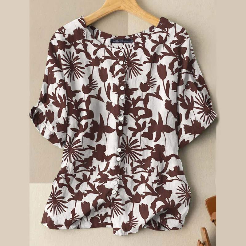 Camiseta Top Suelta Suelta Talla Grande para Mujer Blusa Estampada Verano Informal Camisa Camiseta - Imagen 17 de 17