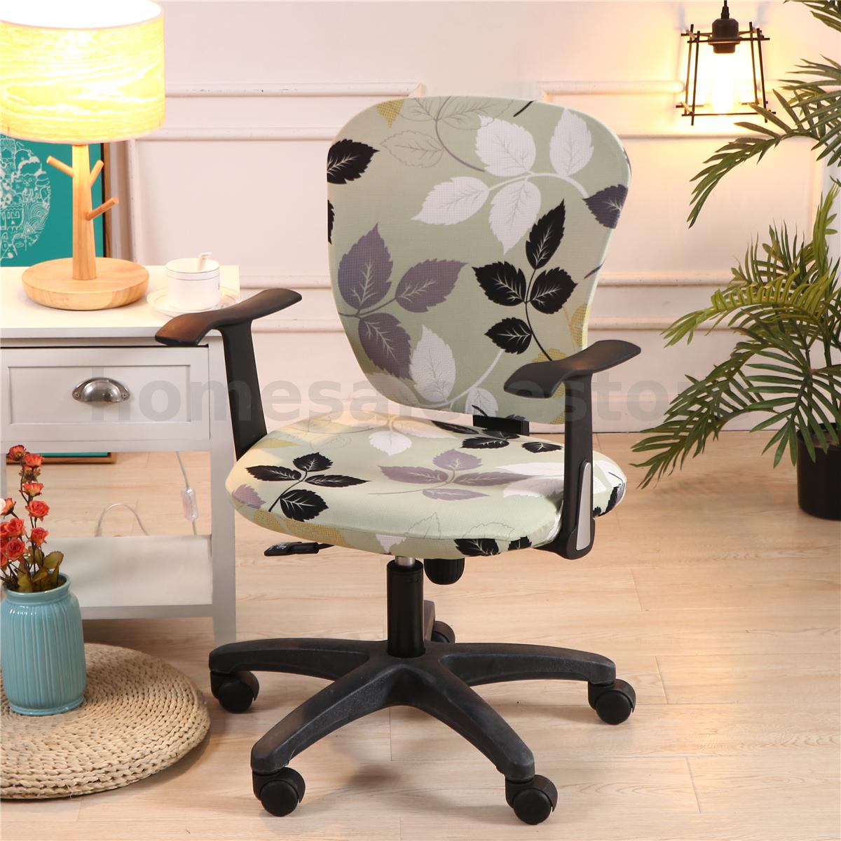 Office Computer Chair Seat Back Cover Pad Stretch Slipcover Protect Dustproof US