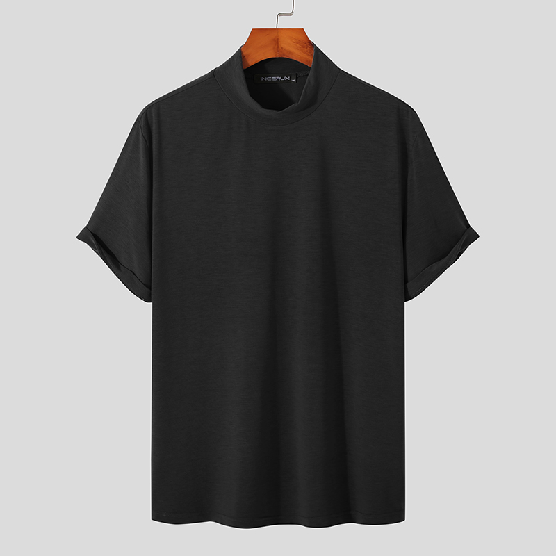 Mens Short Sleeve Basic T Shirt O-Neck Solid Blouse Formal Casual Tee Top Blouse - Picture 12 of 15