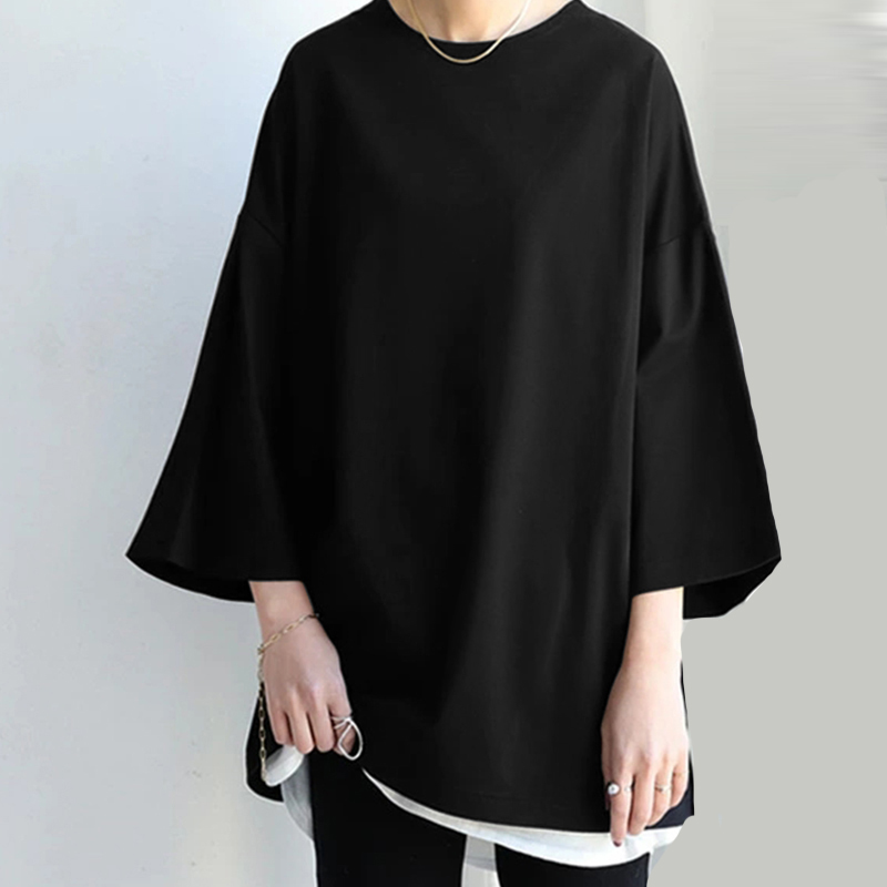 UK Damen Sommer Langarm Shirt Tops Bluse O-Ausschnitt Pullover T-Shirt Pulli Tee - Bild 10 von 13