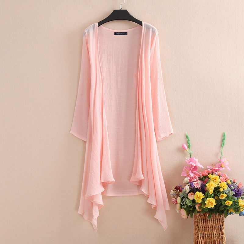 ZANZEA Women Long Sleeve Sheer Solid Irregular Hem Cover Up Cardigan Kimono Tops - Picture 14 of 16