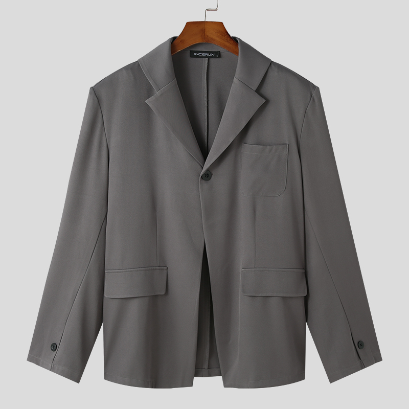 INCERUN Mens Lapel Long Sleeve Tops Blazer Suit Casual Loose Coat Jacket Plus