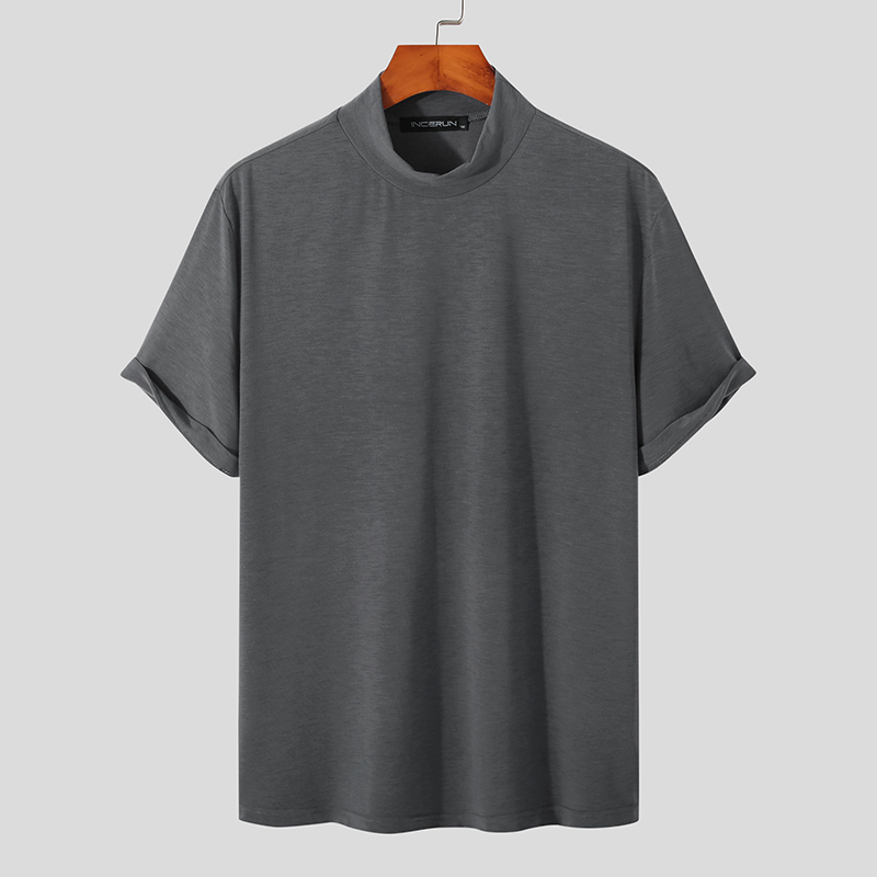 Mens Short Sleeve Basic T Shirt O-Neck Solid Blouse Formal Casual Tee Top Blouse - Picture 15 of 15