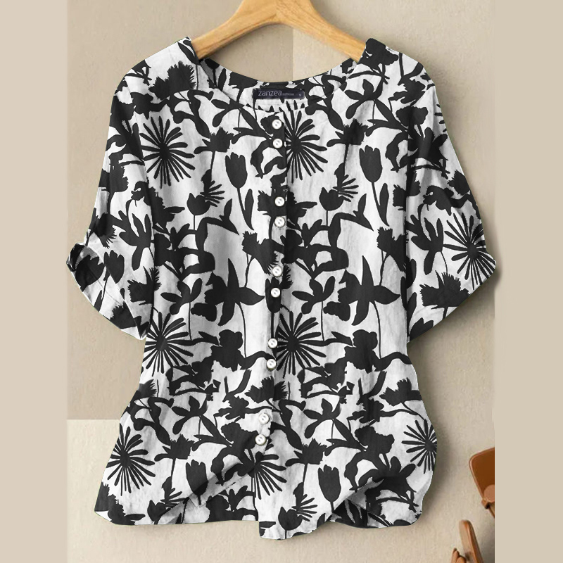 Camiseta Top Suelta Suelta Talla Grande para Mujer Blusa Estampada Verano Informal Camisa Camiseta - Imagen 14 de 17