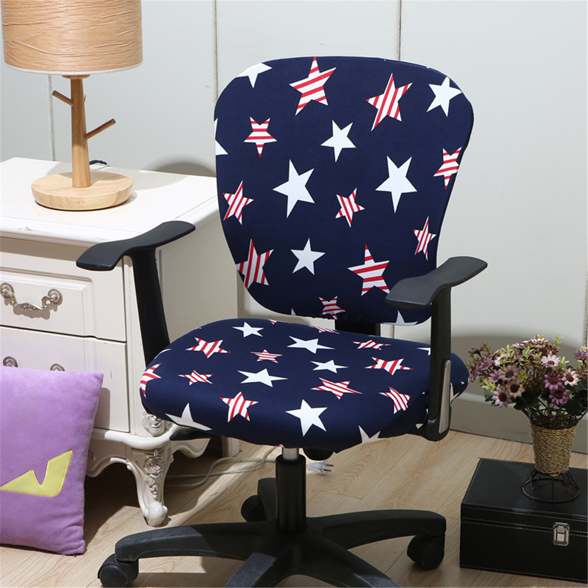 Office Chair Slipcover Stretchable Chair Cover Protector Decor Home 2 Piece  US