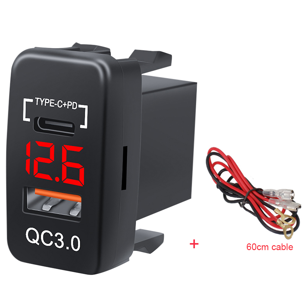 Fast Charge Adapter Car Charger Socket USB QC PD Type C LED Voltmeter Outlet - Picture 9 of 10