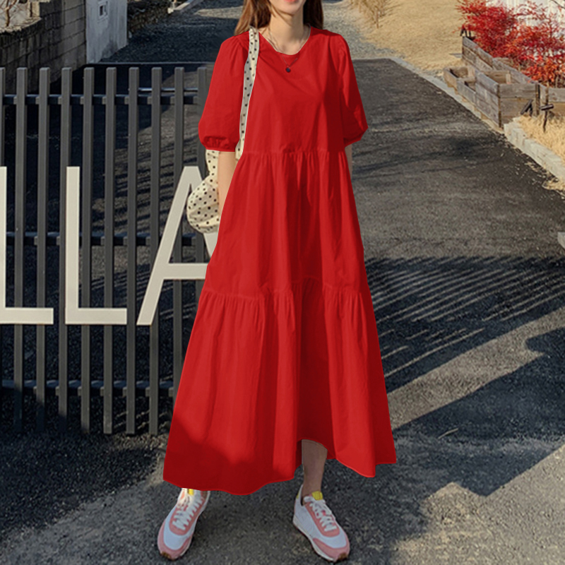 Maxi Vestido Largo Suelto Suelto Talla A Línea Grande para Mujer Talla A - Imagen 14 de 14