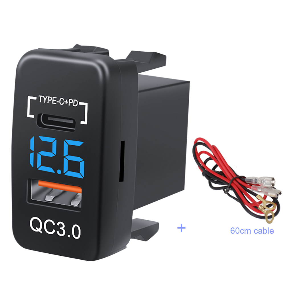 Fast Charge Adapter Car Charger Socket USB QC PD Type C LED Voltmeter Outlet - Picture 8 of 10