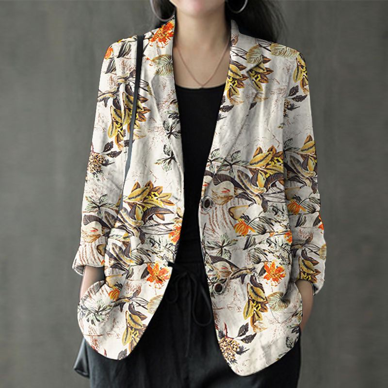 Long cotton blazer on sale womens