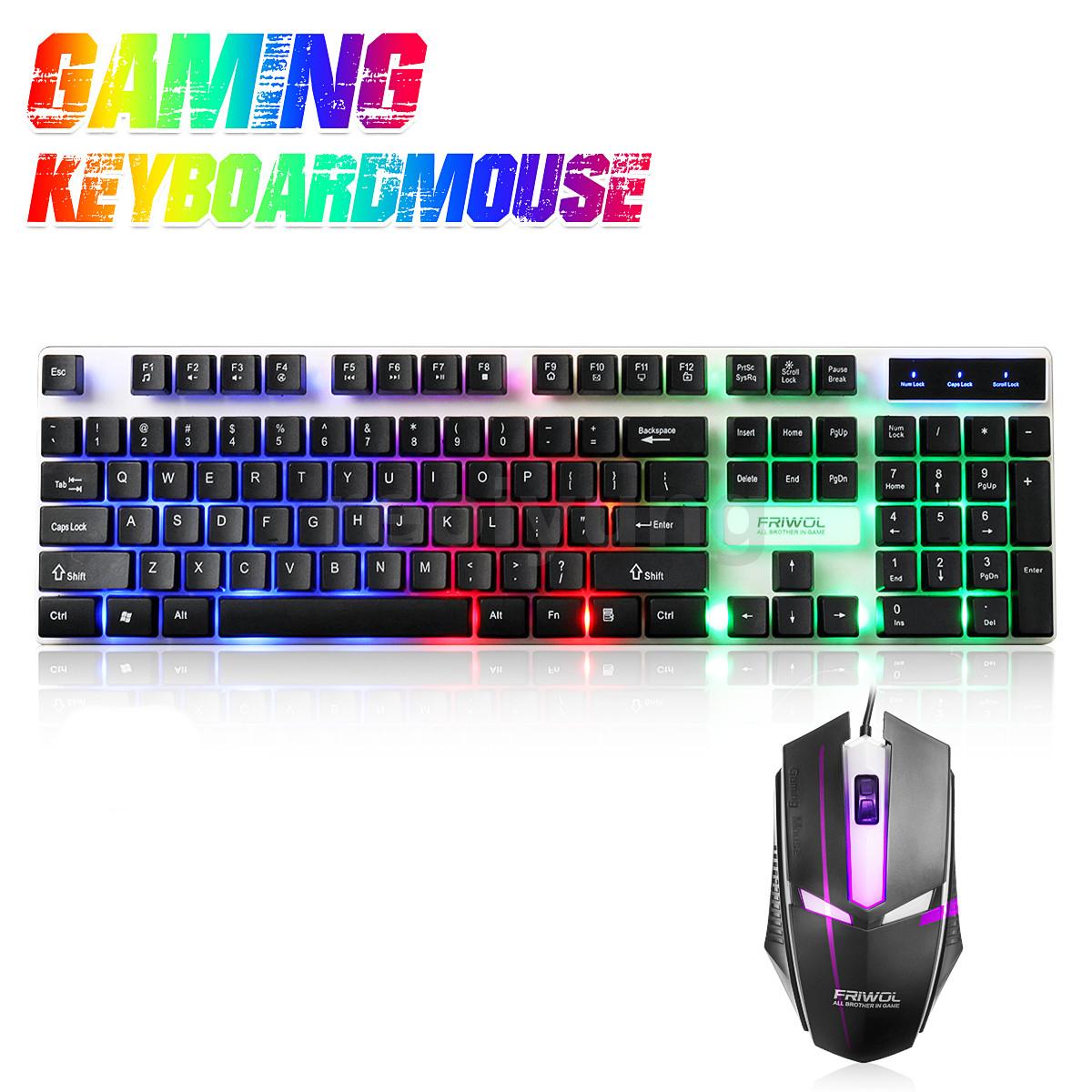 Tasteria Meccanica Gaming Da Gioco Compatta + Mouse Da illuminato RGB