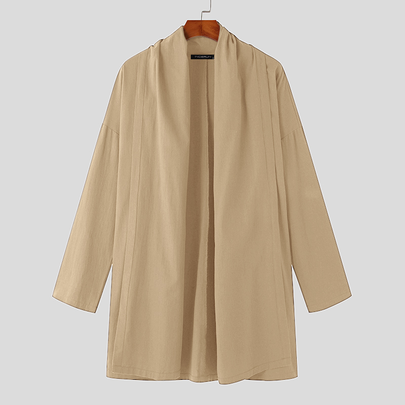 Para hombre Japonés Kimono Yukata Cárdigan Abrigo Harajuku Prendas de abrigo Chaqueta Camisa
