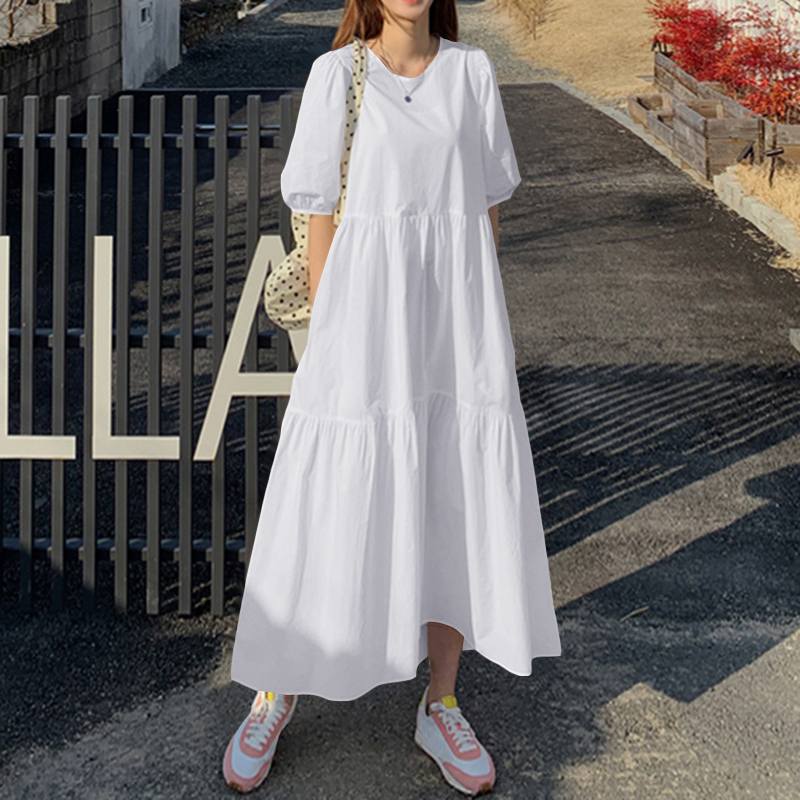 Maxi Vestido Largo Suelto Suelto Talla A Línea Grande para Mujer Talla A - Imagen 13 de 14