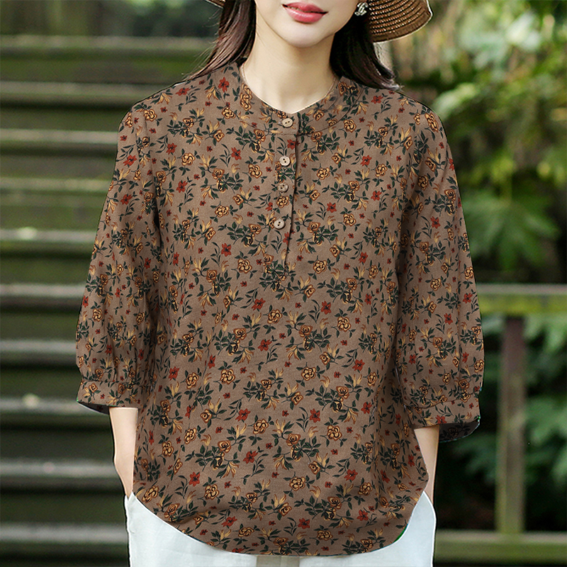 ZANZEA Women Bohemian Summer Holiday Floral Shirt Bell Sleeve