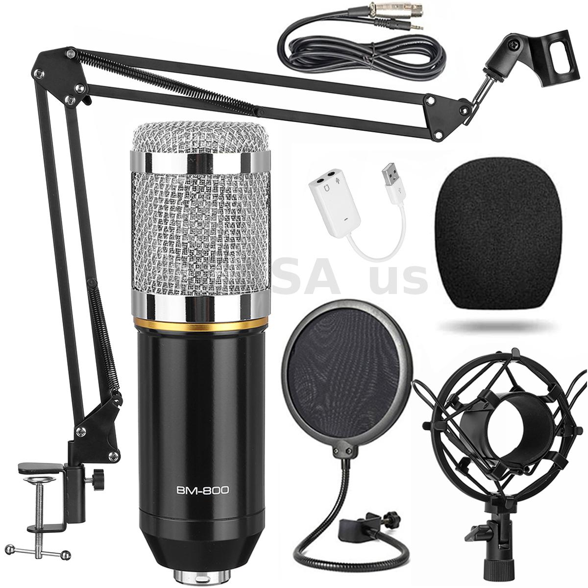 Pro BM800 Condenser Microphone Kit Studio Audio Recording Arm Stand Shock Mou