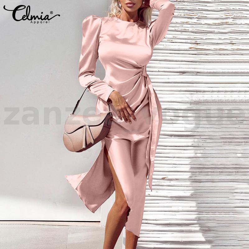 SIZE Women Split Bodycon Dress Slim Fit 