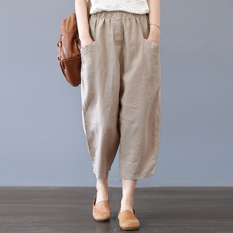 US STOCK Women Cotton Wide Legs Vintage Harem Pants Casual Holiday Long Trousers - Picture 13 of 16