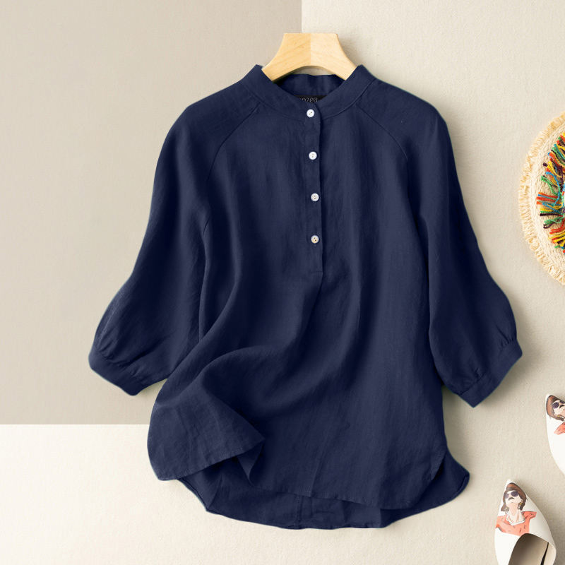 Cethrio  History of My Orders Women's Long Sleeve Tops V Neck Loose  Blouse Shirts Soft T-Shirts Flowy Pleats Tunic Button Up Casual Blouse Blue  at  Women's Clothing store