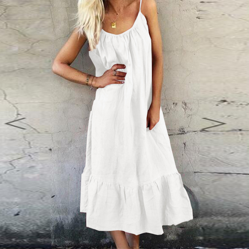 spaghetti strap cotton maxi dress