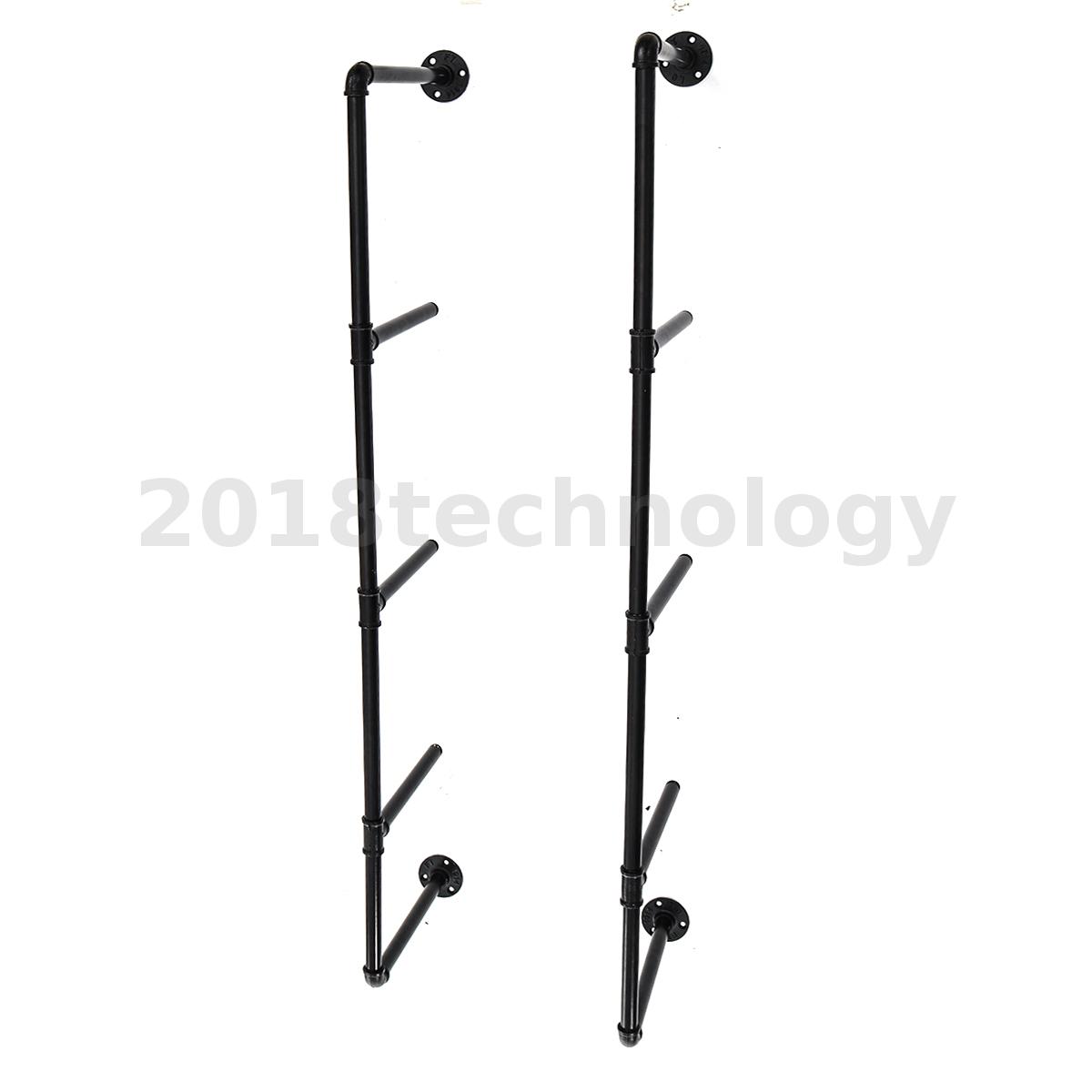 2 Tier Industrial Iron Pipe Shelf Wall Mount Farmhouse DIY Open Bookshelf Pipe