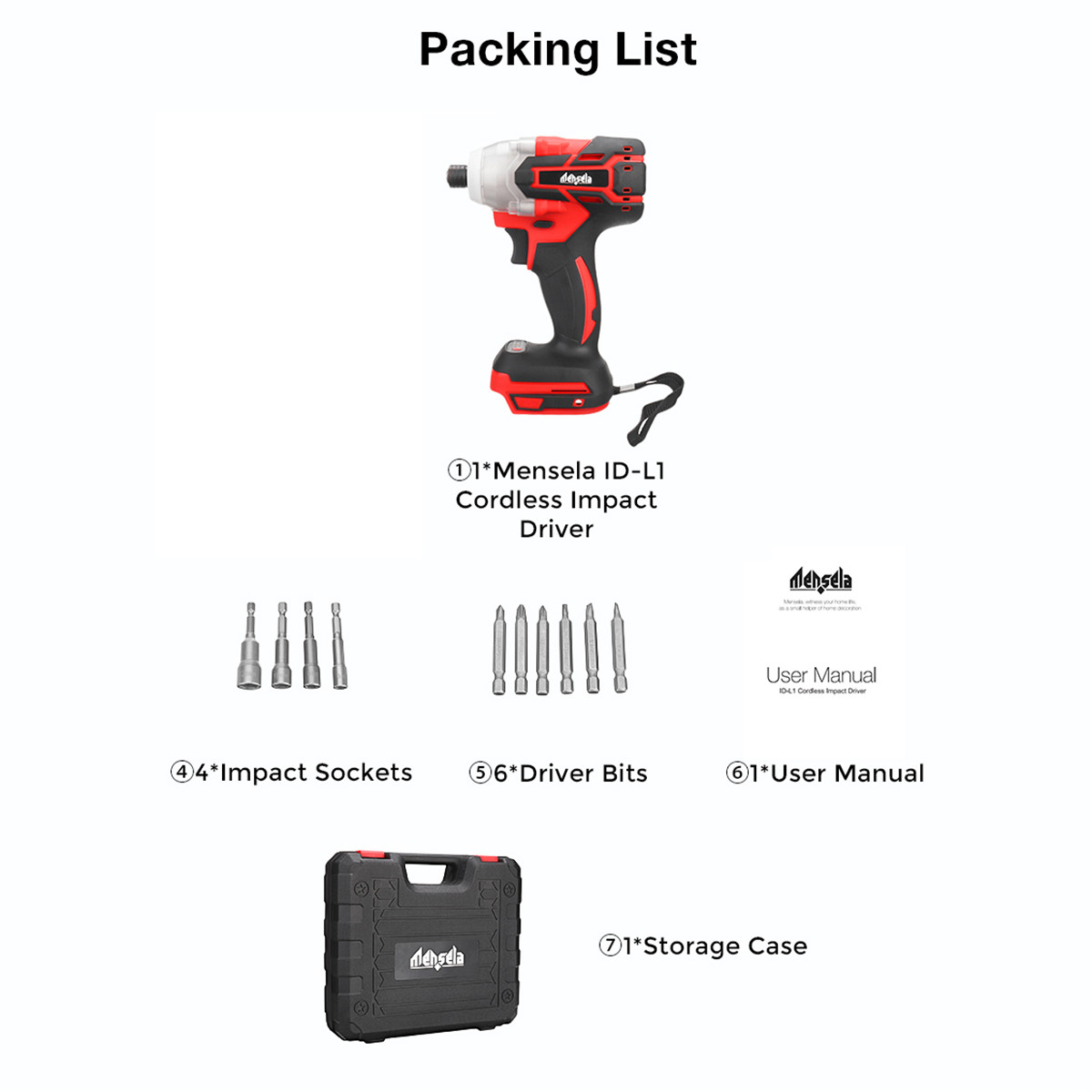 260Nm Cordless Impact Driver 1/2'' High Torque Brushless Gun Drill Tool Battery