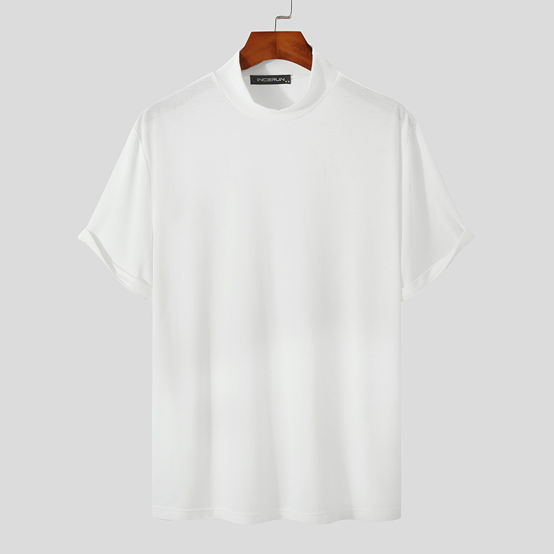 Mens Short Sleeve Basic T Shirt O-Neck Solid Blouse Formal Casual Tee Top Blouse - Picture 13 of 15