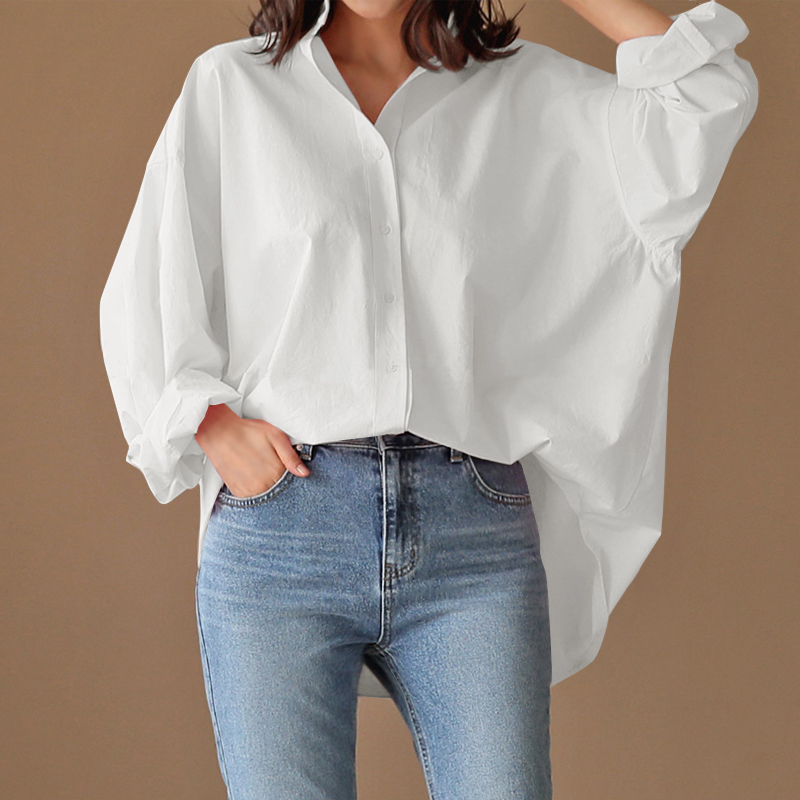 Reino Unido Mujeres Verano Manga Murciélago Informal Camisas Sueltas Sólidas Top Blusa Talla Grande - Imagen 14 de 15