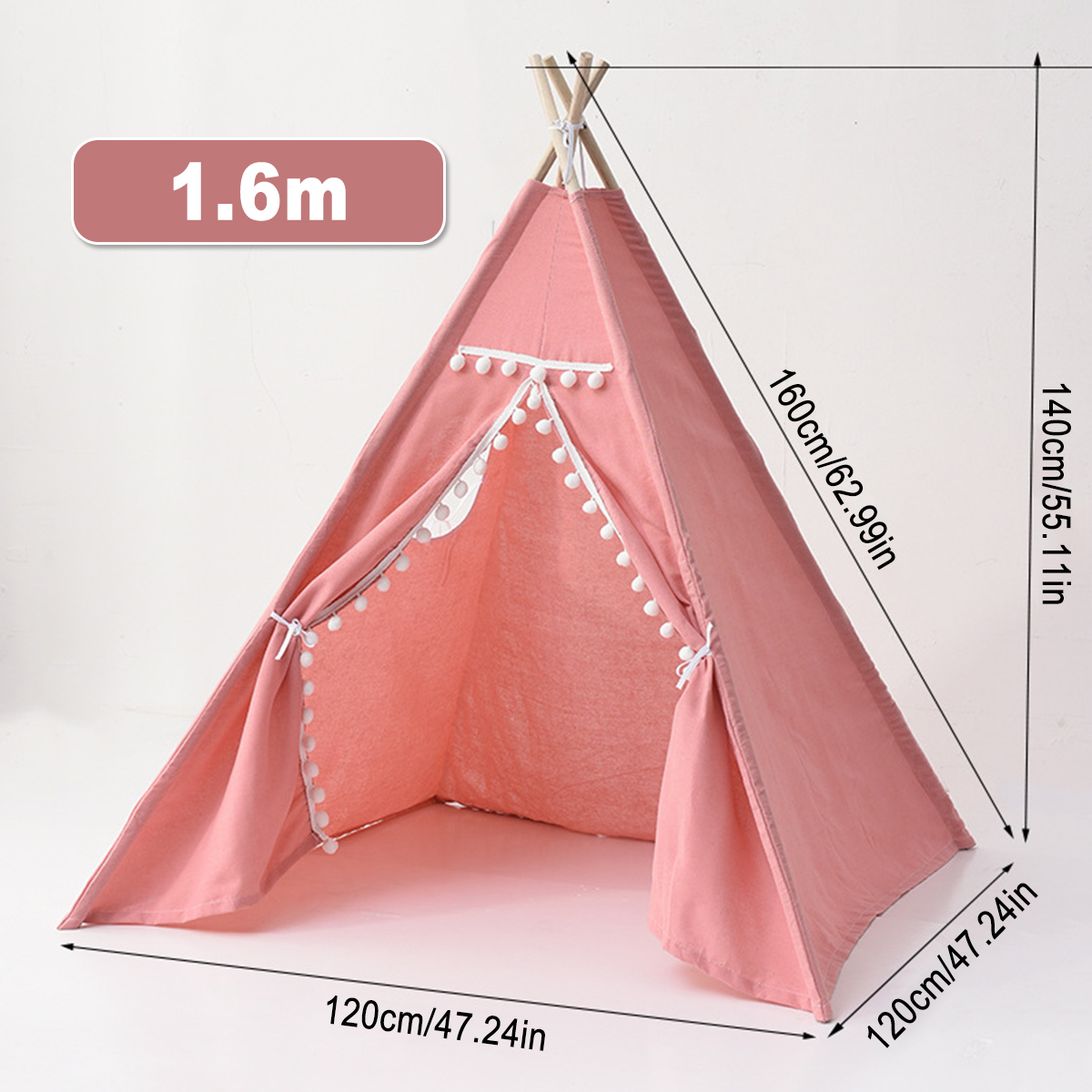 Large Kids Tent Teepee 180cm Cotton Canvas Childrens Play Wigwam Indoor House AU - Picture 18 of 19