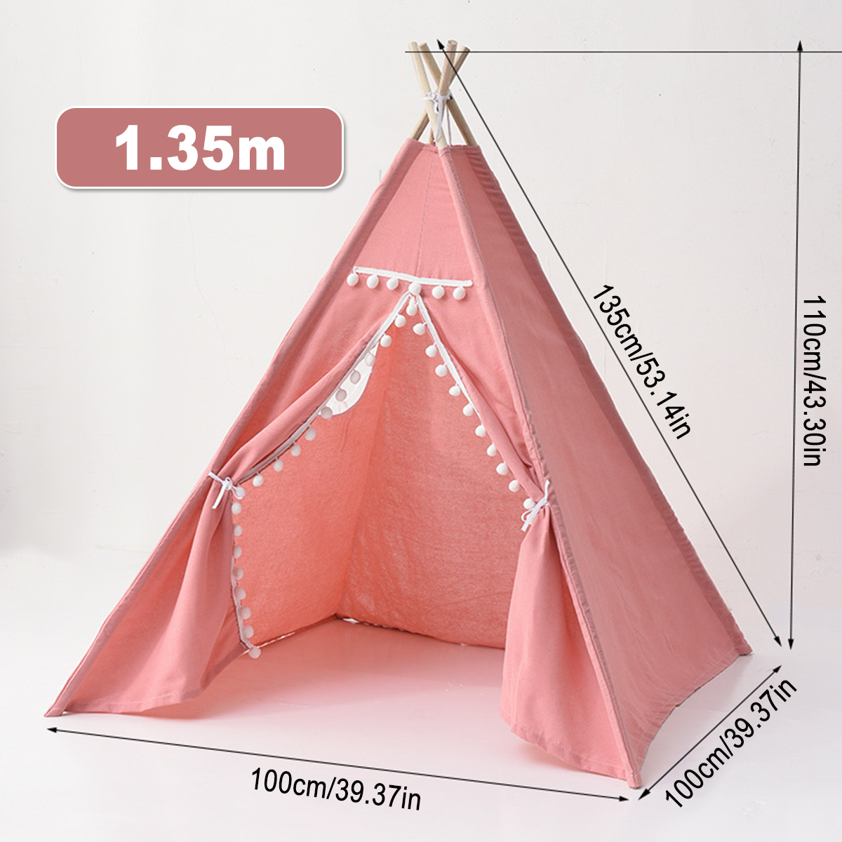 Large Kids Tent Teepee 180cm Cotton Canvas Childrens Play Wigwam Indoor House AU - Picture 17 of 19