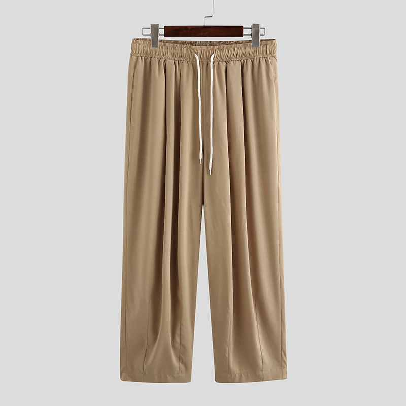 Mens Casual Loose Long Trousers Wide Leg Beach Yoga Pants Holiday Solid Trousers - Picture 14 of 15