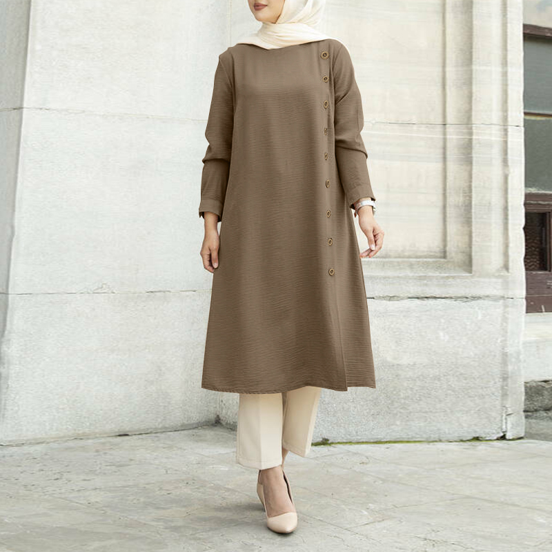 Loose Blouse SOFEA Muslim Fashion Islamic Kaftan Abaya Dress Caftan Long  Sleeve Loose Tops Plain Blouse Long Tops Shirt Nursing Comfortable price in  UAE,  UAE