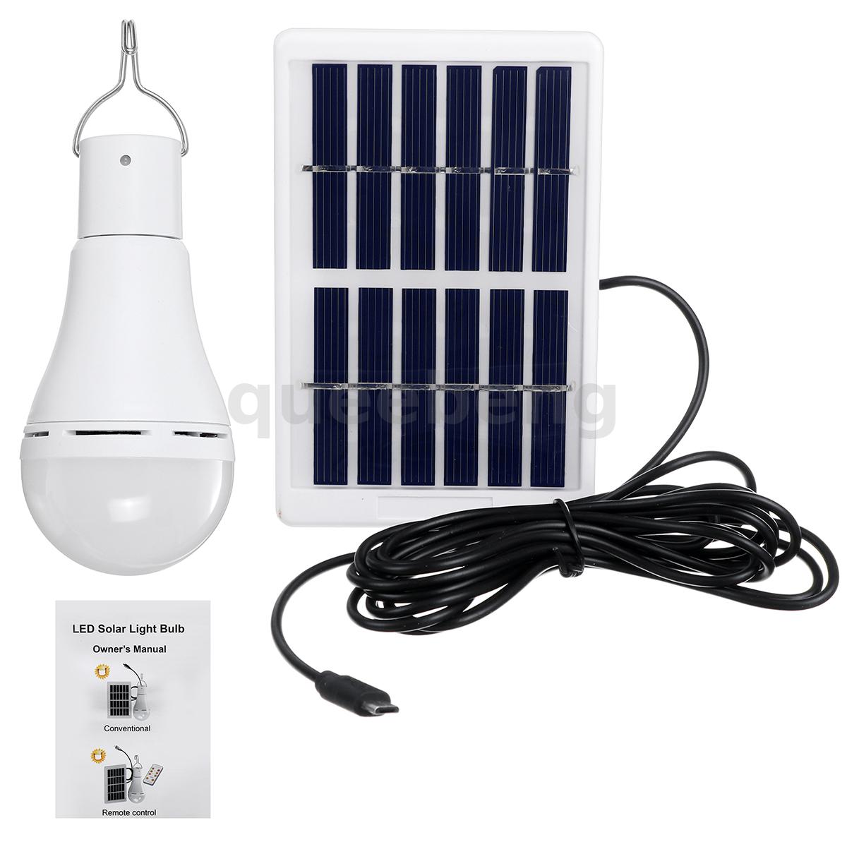 Solare Lampadina Powered Telecomando LED Lampada da campeggio aœª