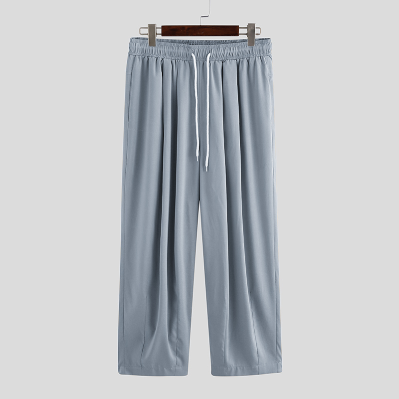 Mens Casual Loose Long Trousers Wide Leg Beach Yoga Pants Holiday Solid Trousers - Picture 13 of 15