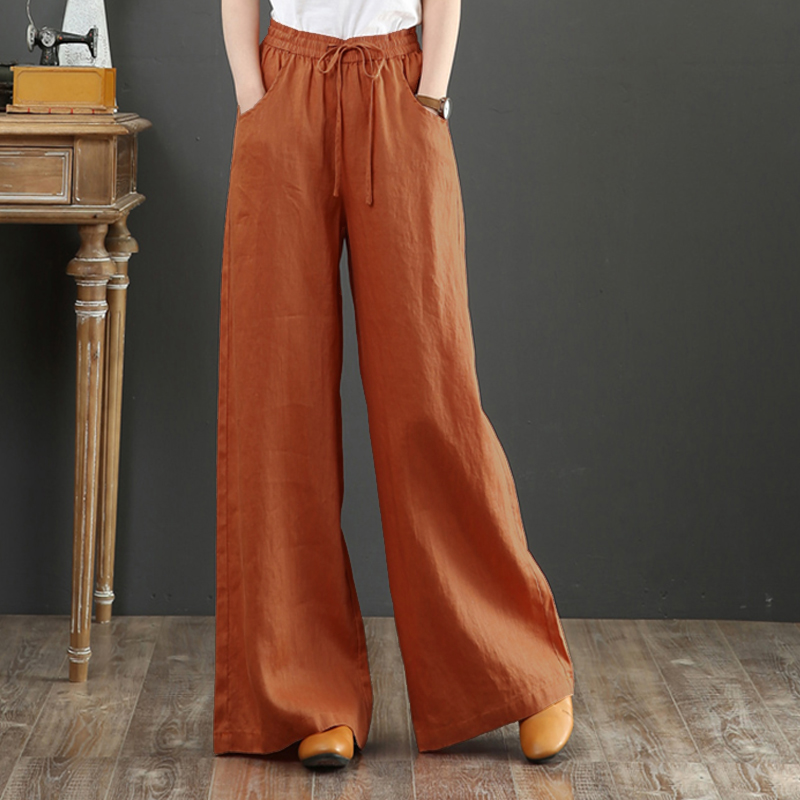 UK Women Winter Elastic Waist Long Trousers Wide Leg Loose Harem Pants Plus 8-24 - Picture 15 of 18