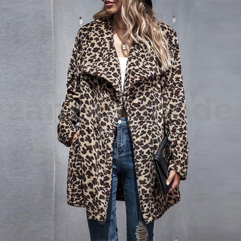 Womens Faux Fur Coat Luxurious Leopard, Real Leopard Skin Fur Coats Uk