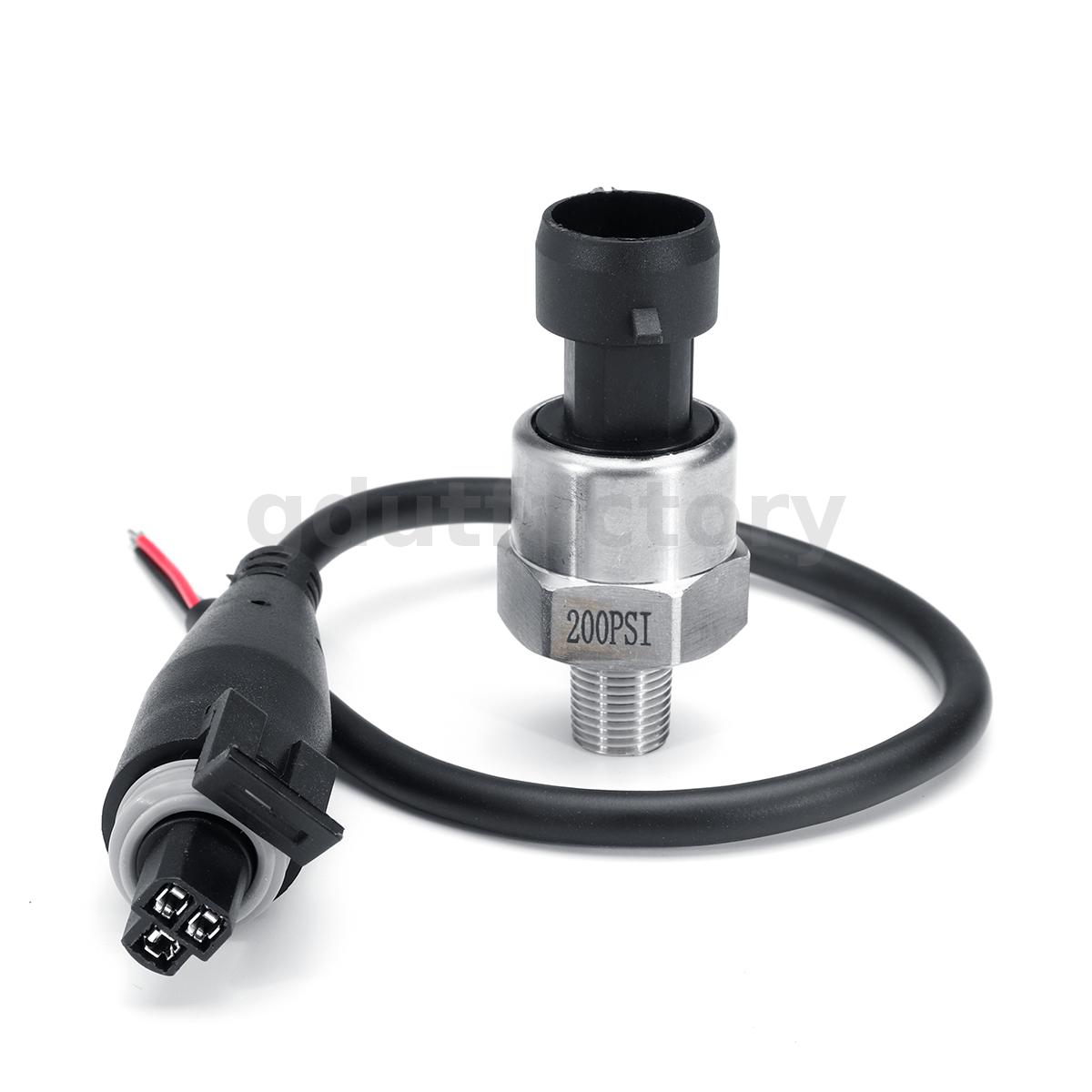 1/8" NPT 5V 5 - 200 PSI Pressure Transducer Sender Sensor Oil Fuel Gas Air Water - Picture 11 of 15