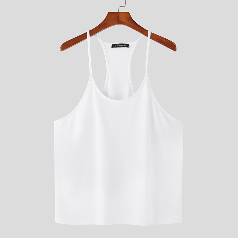 INCERUN Men Gym Tank Top Sleeveless Bodybuilding Fitness Muscle Vest Tee T-shirt