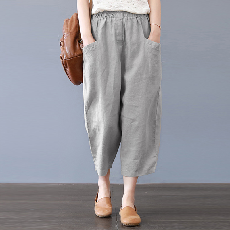 US STOCK Women Cotton Wide Legs Vintage Harem Pants Casual Holiday Long Trousers - Picture 10 of 16