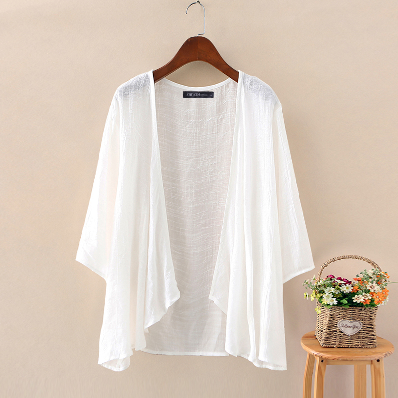 ZANZEA Womens Summer 3/4 Sleeve Kimono Cape Holiday Bikini Bggy Tops Cardigan AU - Picture 13 of 15