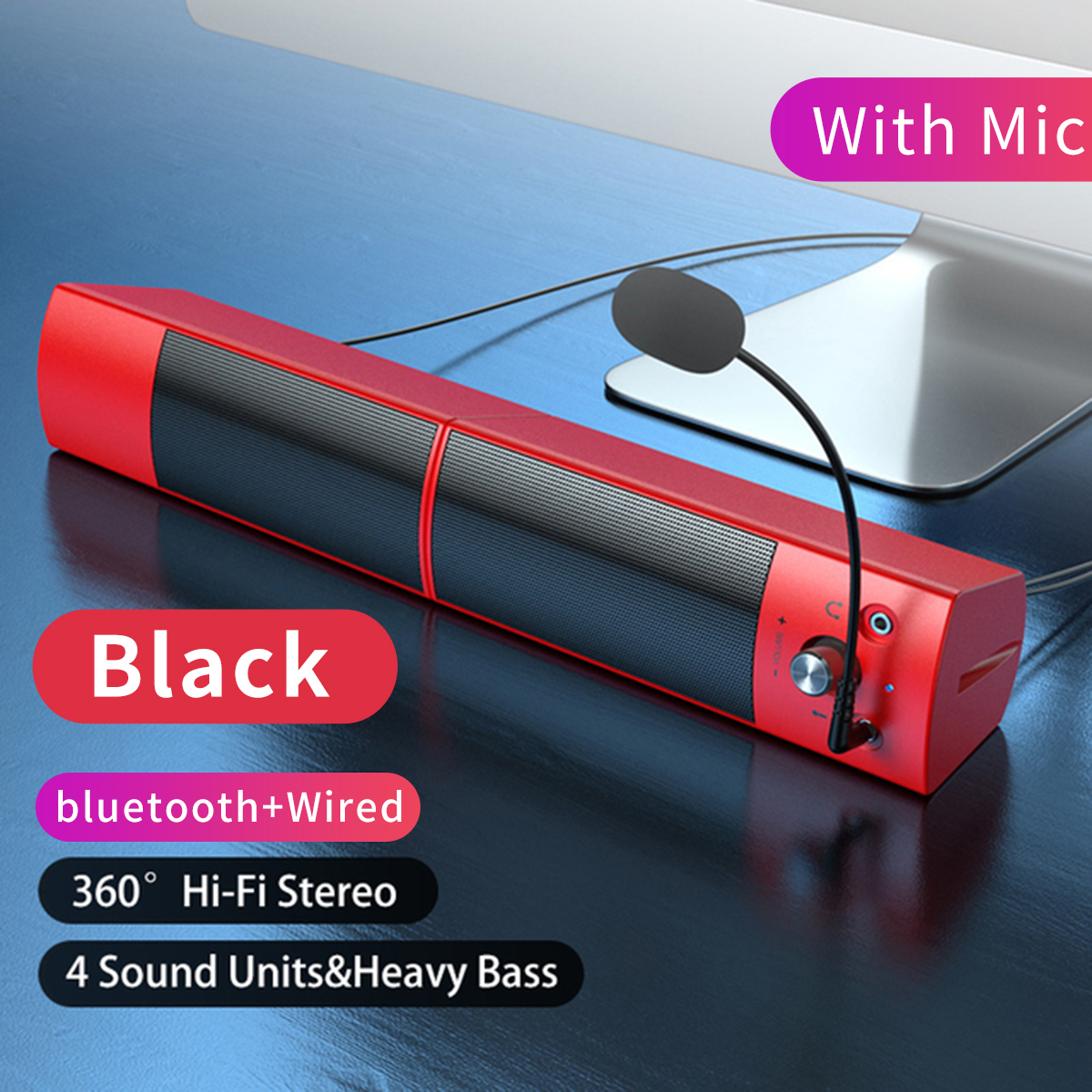 Wireless bluetooth 5.0/USB Wired Surround Sound Bar BT Subwoofer TV Home Theate