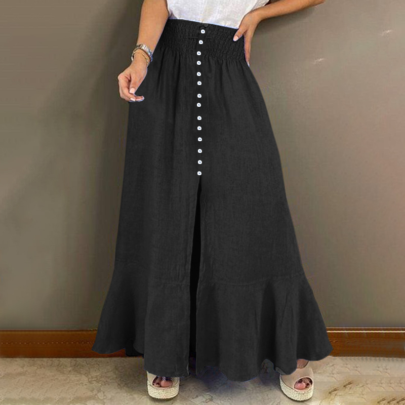 New Ladies Womens Long Gypsy Skirt MAXI Plus Elastic Waist Jersey Dress UK 12-22 