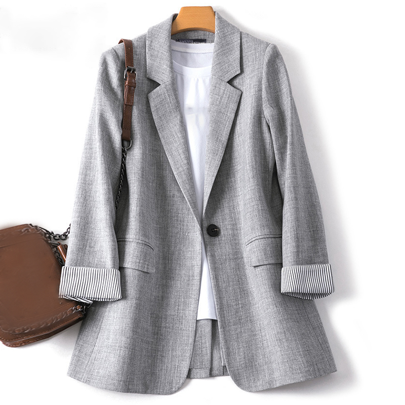 S-5XL Women Long Sleeve Splice Blazer Casual Office Work Cardigan Suit Jackets - Picture 13 of 13