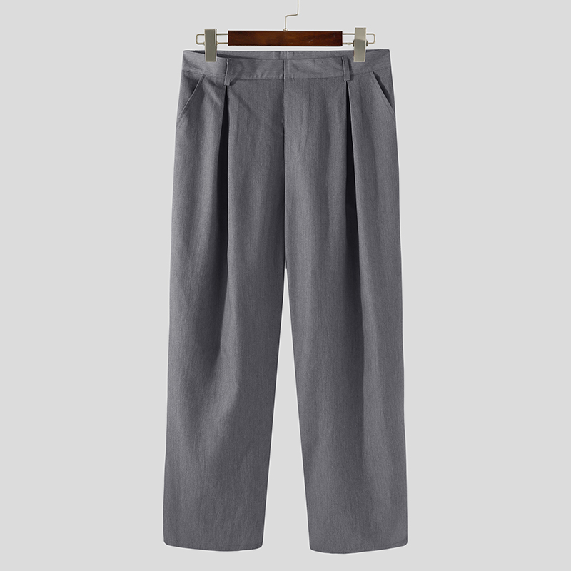 Pantalones Largos Góticos Para Hombre Pantalones Pierna Ancha Sueltos Formales Informales Pantalones Largos Pantalones - Imagen 14 de 14