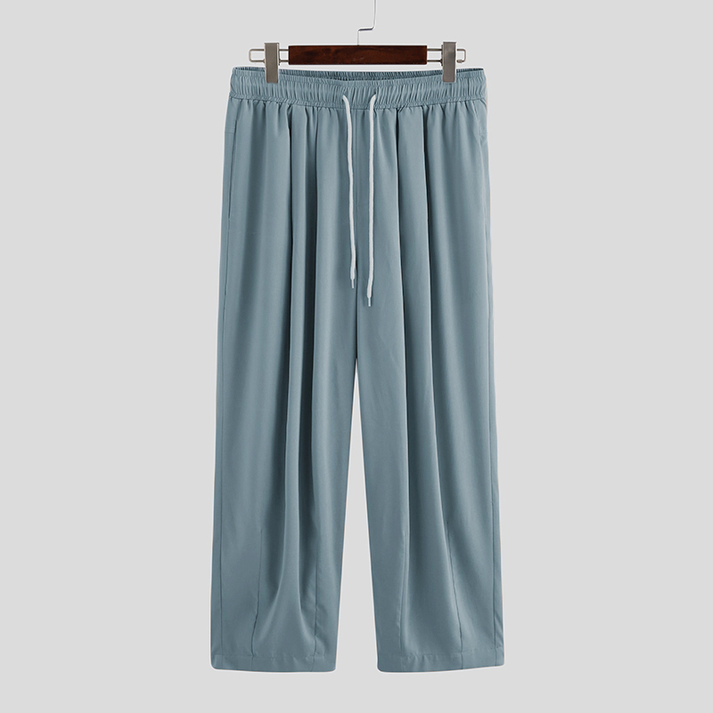 Pantalones harén holgados informales de cintura alta de verano para hombre calce suelto entrepierna caída - Imagen 14 de 16