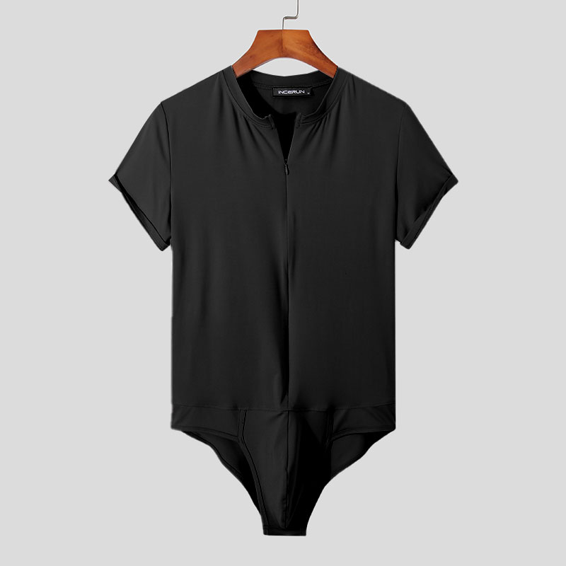 Hombres Una Pieza Manga Corta Músculo Fitness Body Leotardo Ropa Interior Pantalones Cortos EE. UU. - Imagen 15 de 15