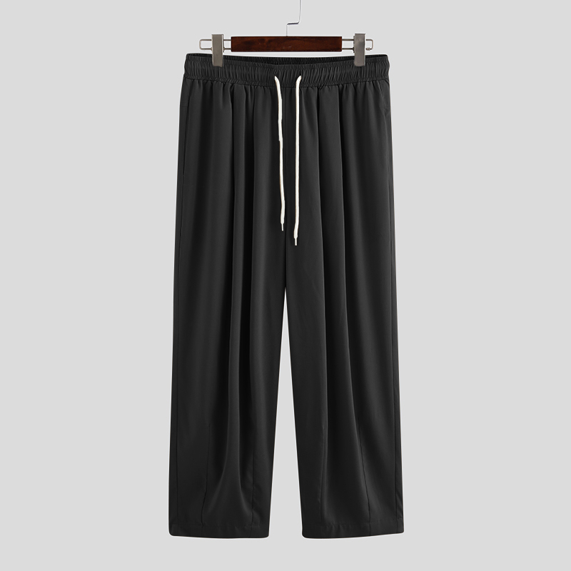 Mens Casual Loose Long Trousers Wide Leg Beach Yoga Pants Holiday Solid Trousers - Picture 12 of 15
