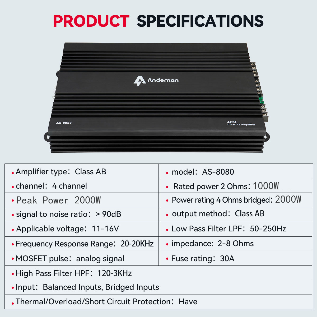 Car Truck Amplifier Power Amplifier Stereo Audio Amp System Device HIFI Auto