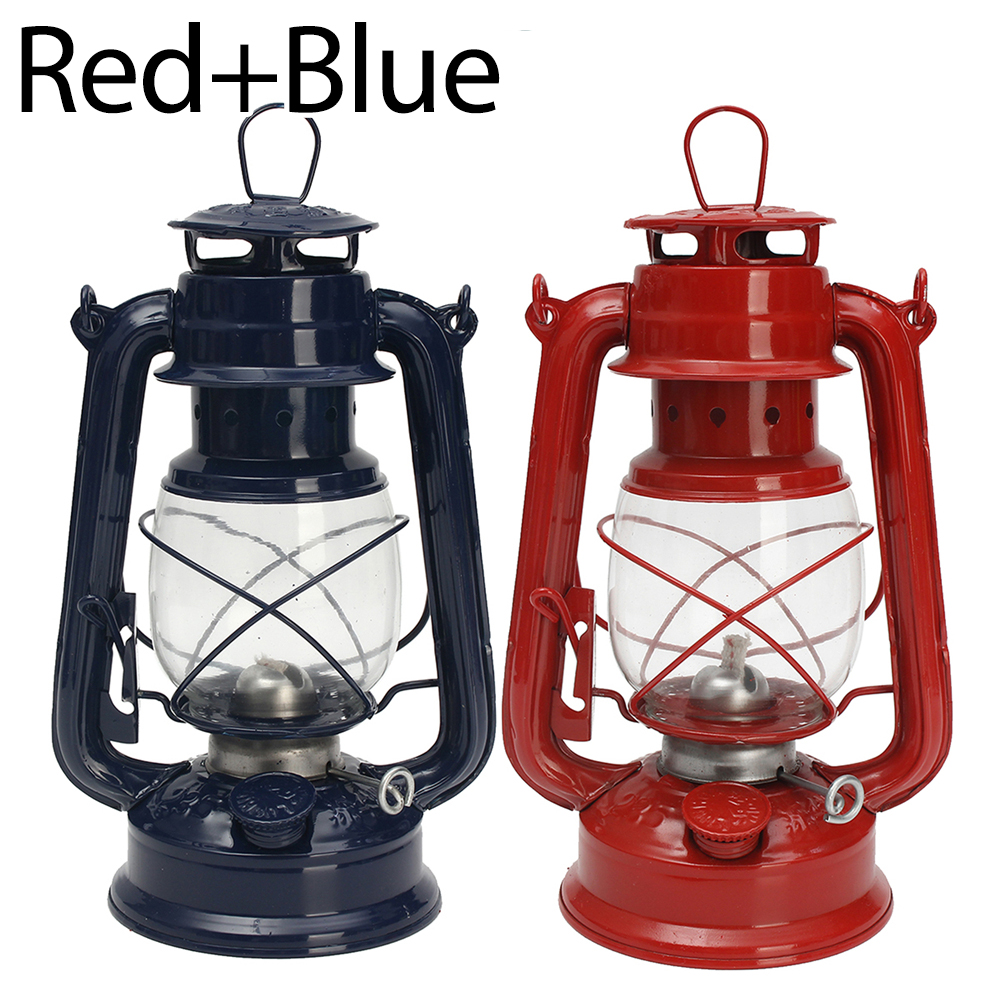 2Pack Oil Lantern Hurricane Kerosene Emergency Hanging Light Lamp Camping Garden